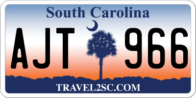 SC license plate AJT966