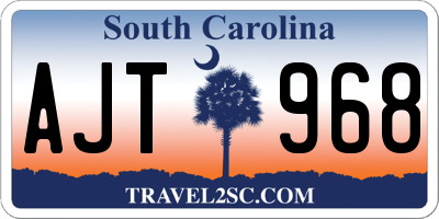 SC license plate AJT968
