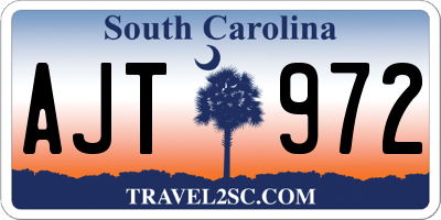 SC license plate AJT972