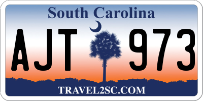 SC license plate AJT973