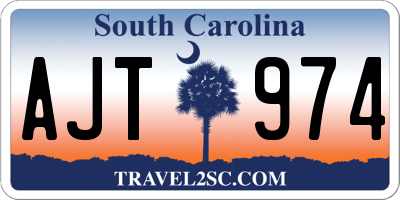 SC license plate AJT974