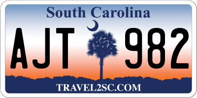 SC license plate AJT982