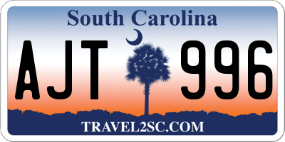 SC license plate AJT996