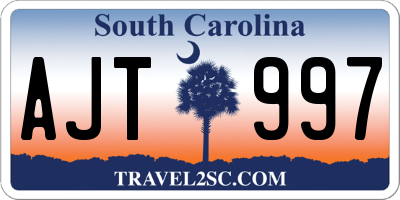 SC license plate AJT997
