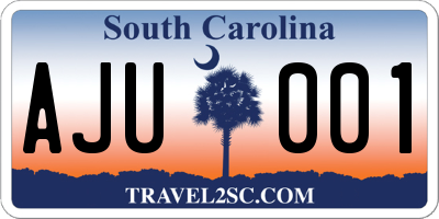 SC license plate AJU001