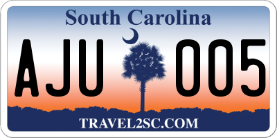 SC license plate AJU005