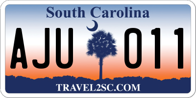 SC license plate AJU011