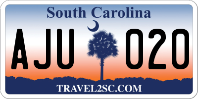 SC license plate AJU020