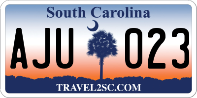 SC license plate AJU023