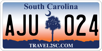 SC license plate AJU024