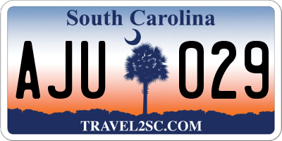 SC license plate AJU029