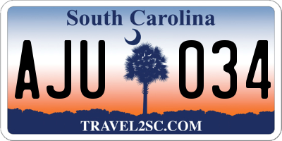SC license plate AJU034