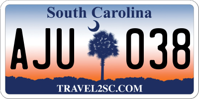 SC license plate AJU038