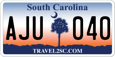 SC license plate AJU040
