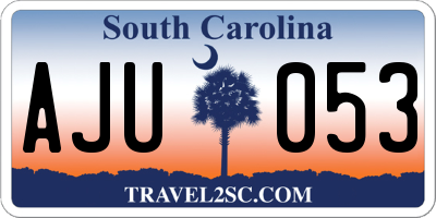 SC license plate AJU053