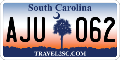 SC license plate AJU062