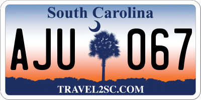 SC license plate AJU067