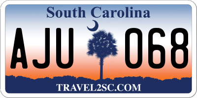 SC license plate AJU068