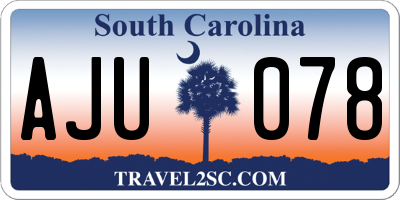 SC license plate AJU078