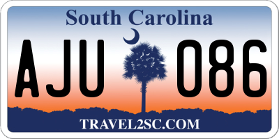 SC license plate AJU086