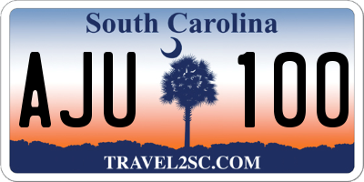SC license plate AJU100