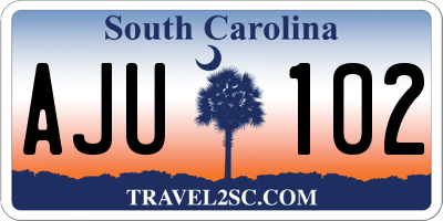 SC license plate AJU102