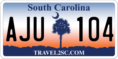 SC license plate AJU104