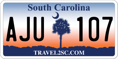 SC license plate AJU107