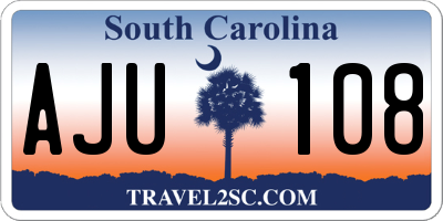 SC license plate AJU108