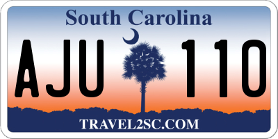 SC license plate AJU110