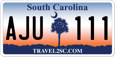 SC license plate AJU111