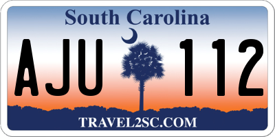 SC license plate AJU112