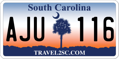 SC license plate AJU116