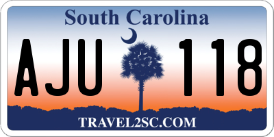SC license plate AJU118