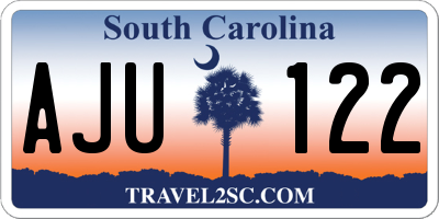 SC license plate AJU122