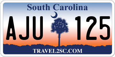 SC license plate AJU125