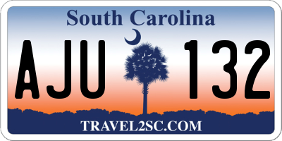 SC license plate AJU132