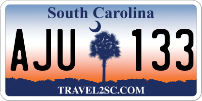 SC license plate AJU133