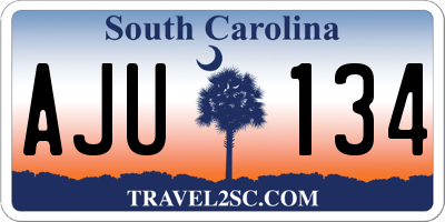 SC license plate AJU134