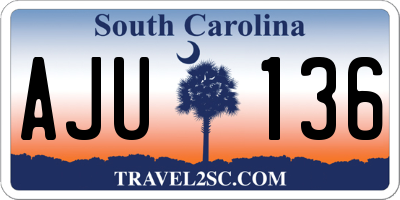 SC license plate AJU136
