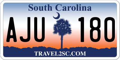 SC license plate AJU180