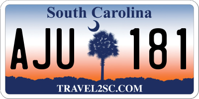 SC license plate AJU181