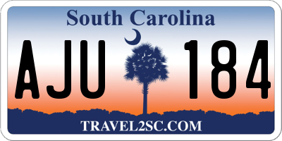 SC license plate AJU184