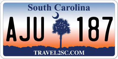 SC license plate AJU187