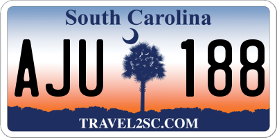 SC license plate AJU188