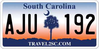 SC license plate AJU192