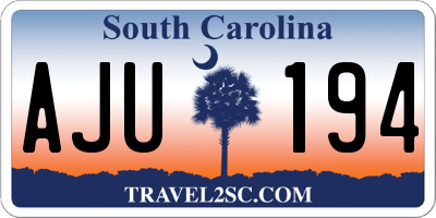 SC license plate AJU194