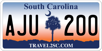 SC license plate AJU200