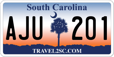 SC license plate AJU201