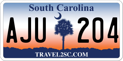 SC license plate AJU204